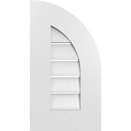 Ekena Millwork Quarter Round Top Right Surface Mount PVC Gable Vent w/ 3-1/2"W x 1"P Standard Frame, 12"W x 22"H GVPQR12X2201SF